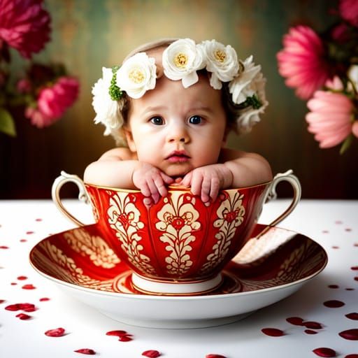 Bébé en tasse