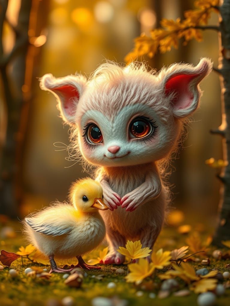 Baby Cherry and Duckling in Magical Forest