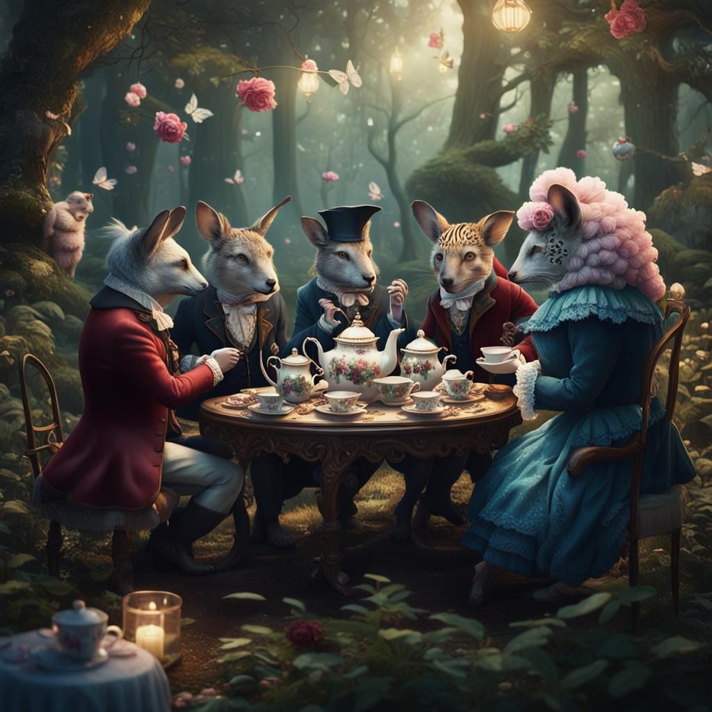 Victorian Animals Host a Forest Tea Party