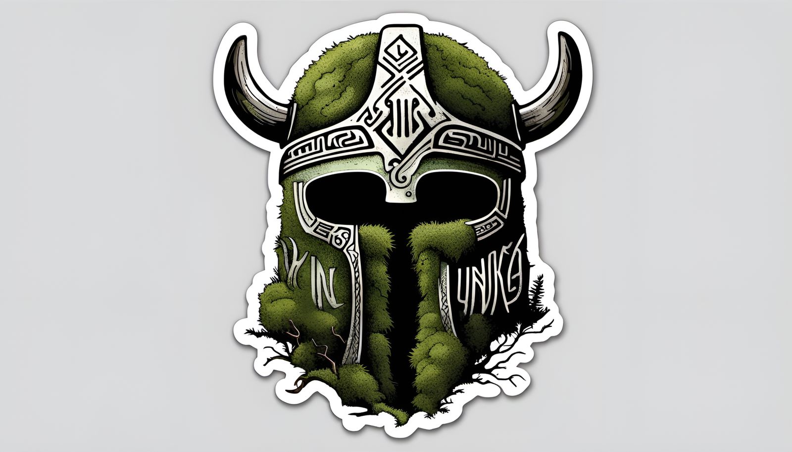 Moss Covered Viking Helmet Urnes Style Design