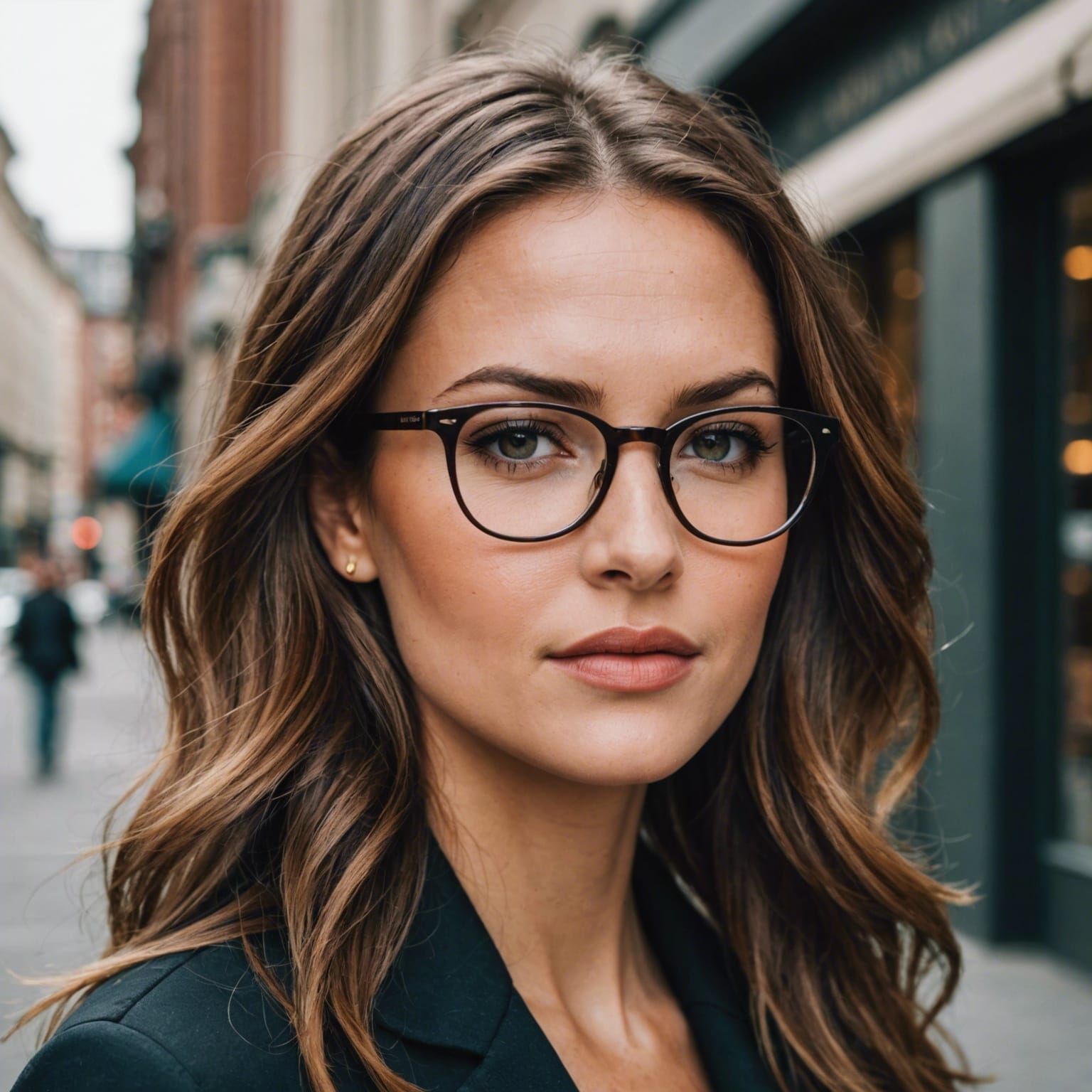 Woman with Glasses: Digital Portrait