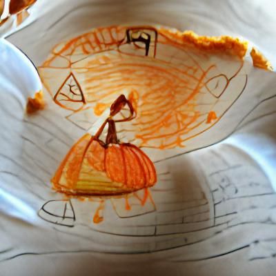 Child's Drawing of a Pumpkin Pie