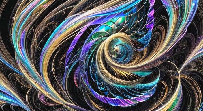 12/21/2025-Metallic abalone holographic colored abstract<lora:Rehab Chocolate1-5:0.5><lora:flower power:0.3> <lora:TLF:0...