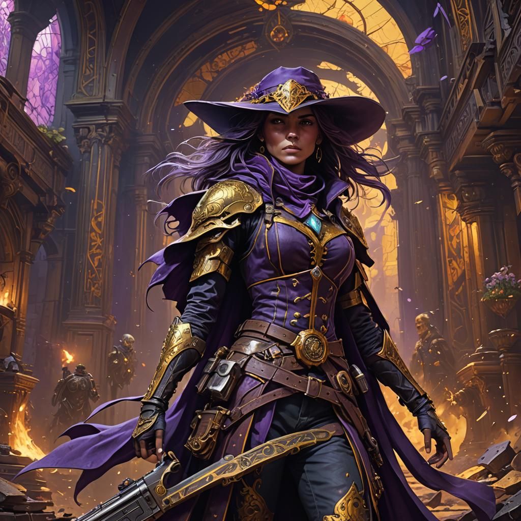 Hyperdetailed Gunslinger Concept Art in Dark Fantasy Style