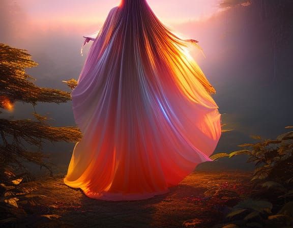 Wizard Woman in Magical Forest, Detailed Digital Art