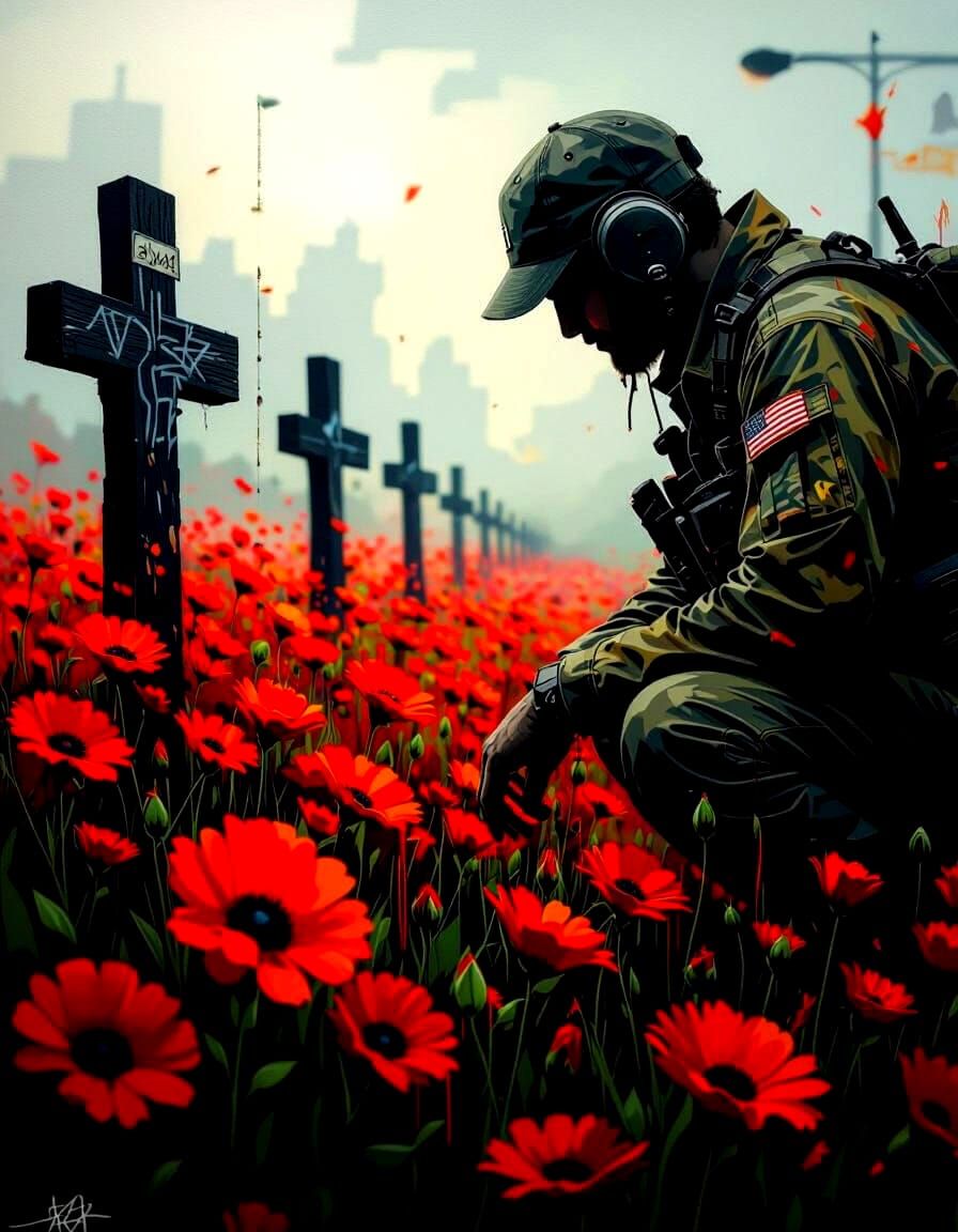 Vibrant Graffiti Mural for Remembrance Day