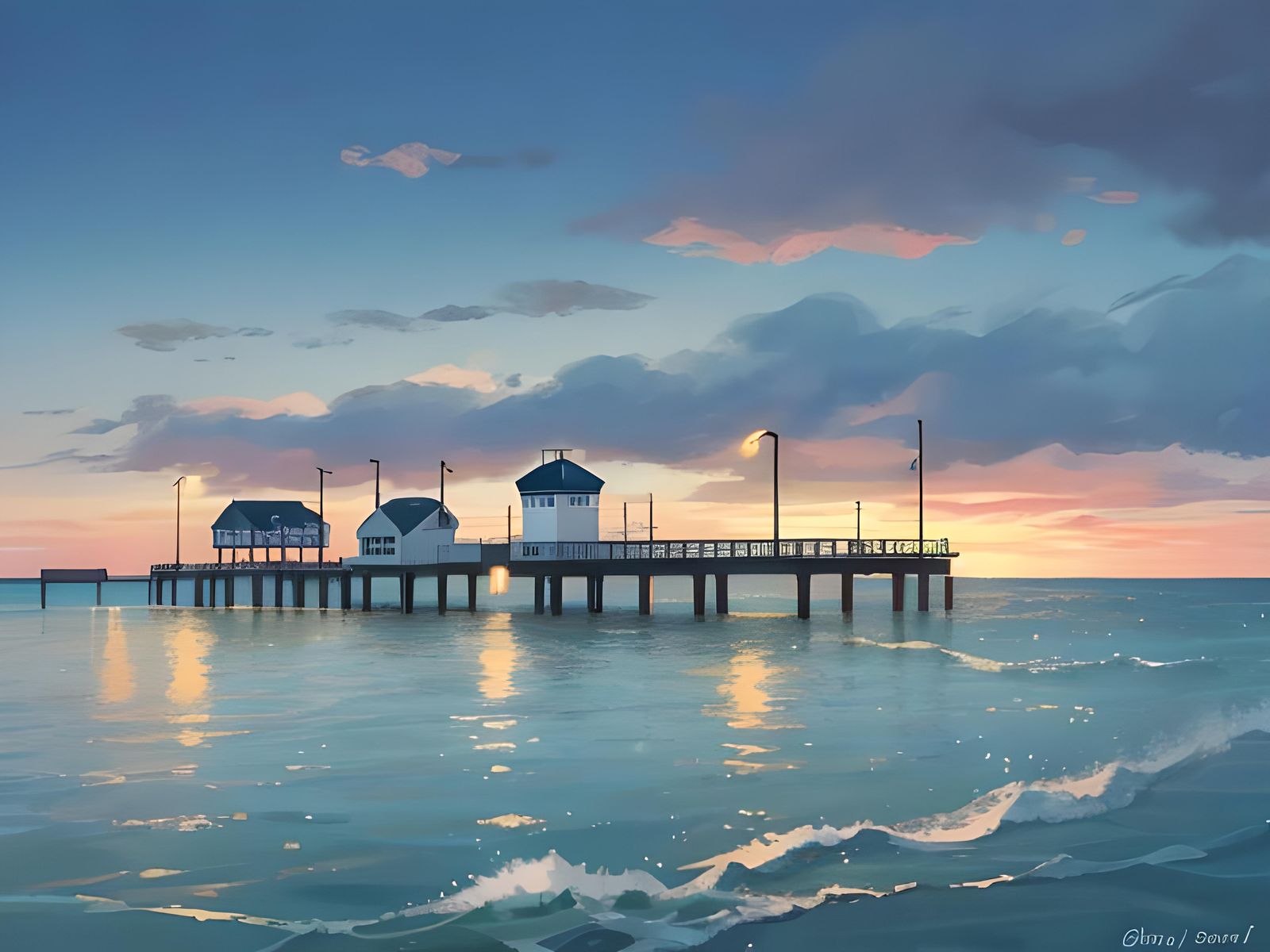 Picturesque Seascape of Herne Bay Pier