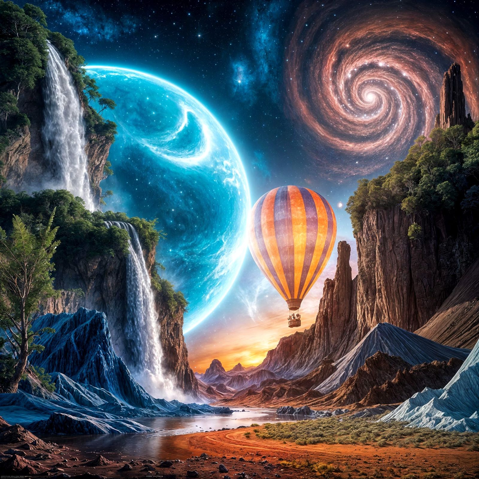 Cosmic Hot Air Balloon Planet in Space
