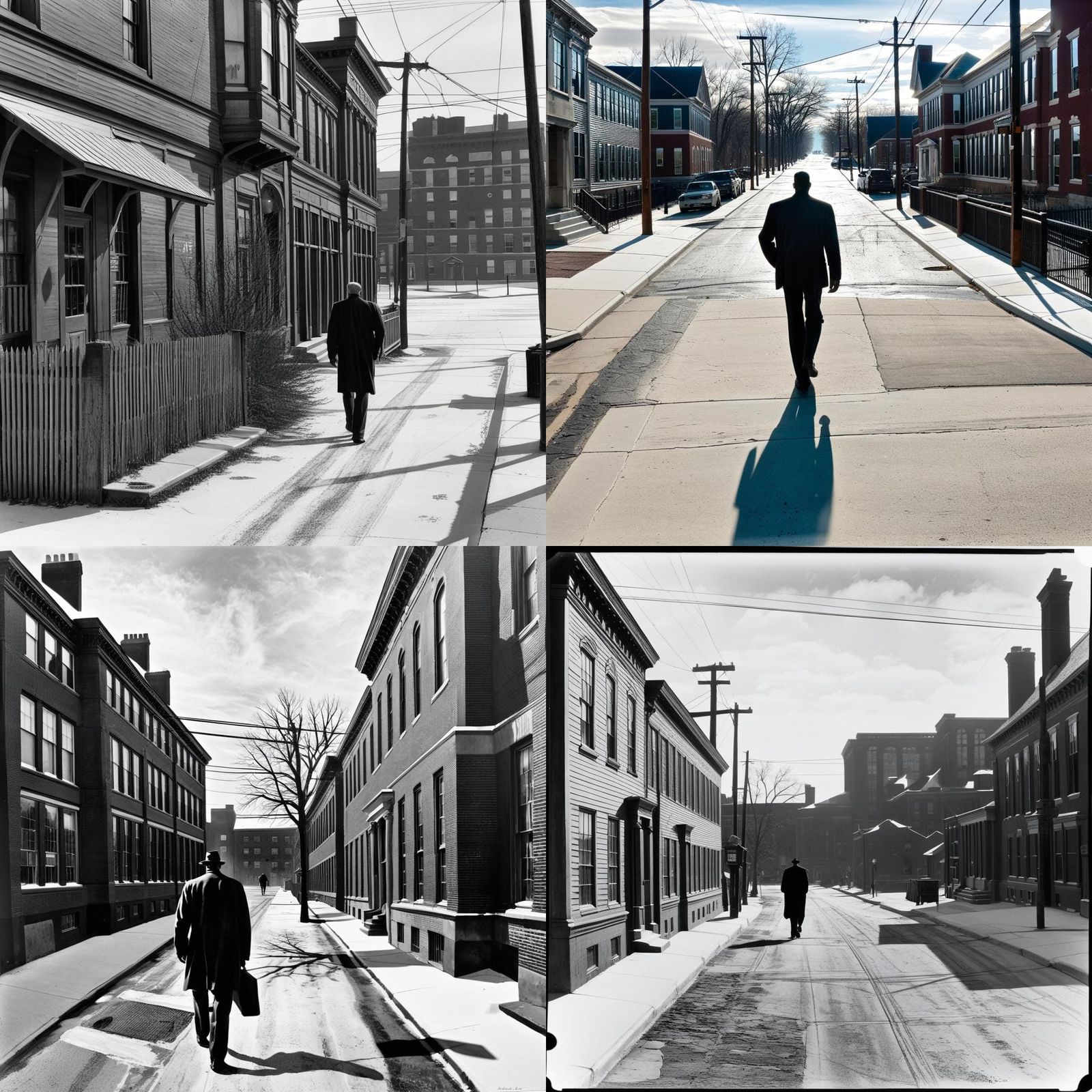 Man Walking Street in Ashcan School Style