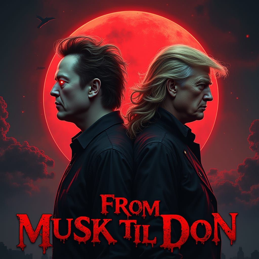 From Musk Til Don: A Dark, Futuristic Vampire Movie Poster