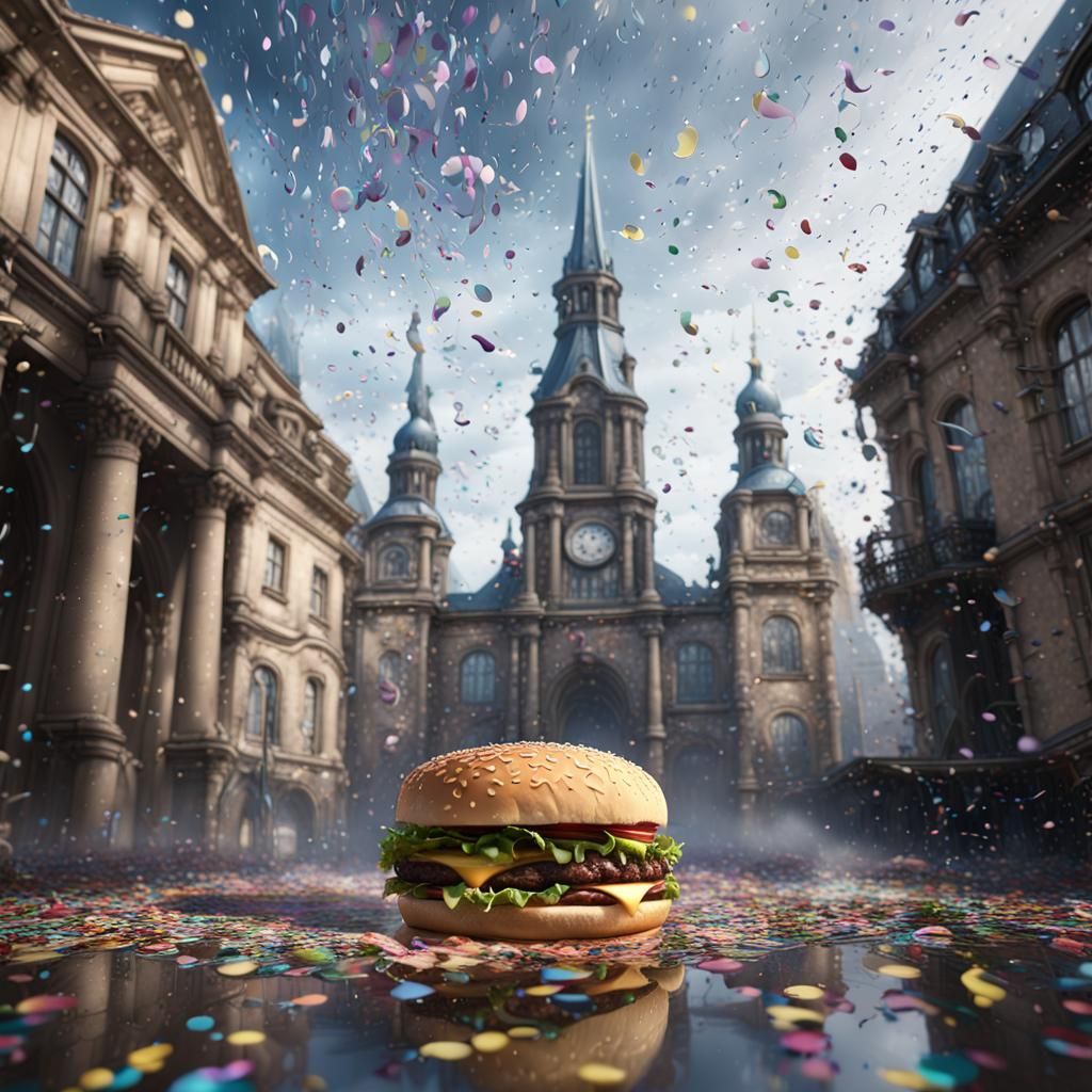 Confetti Rain Over Hamburg's St. Michael's Church