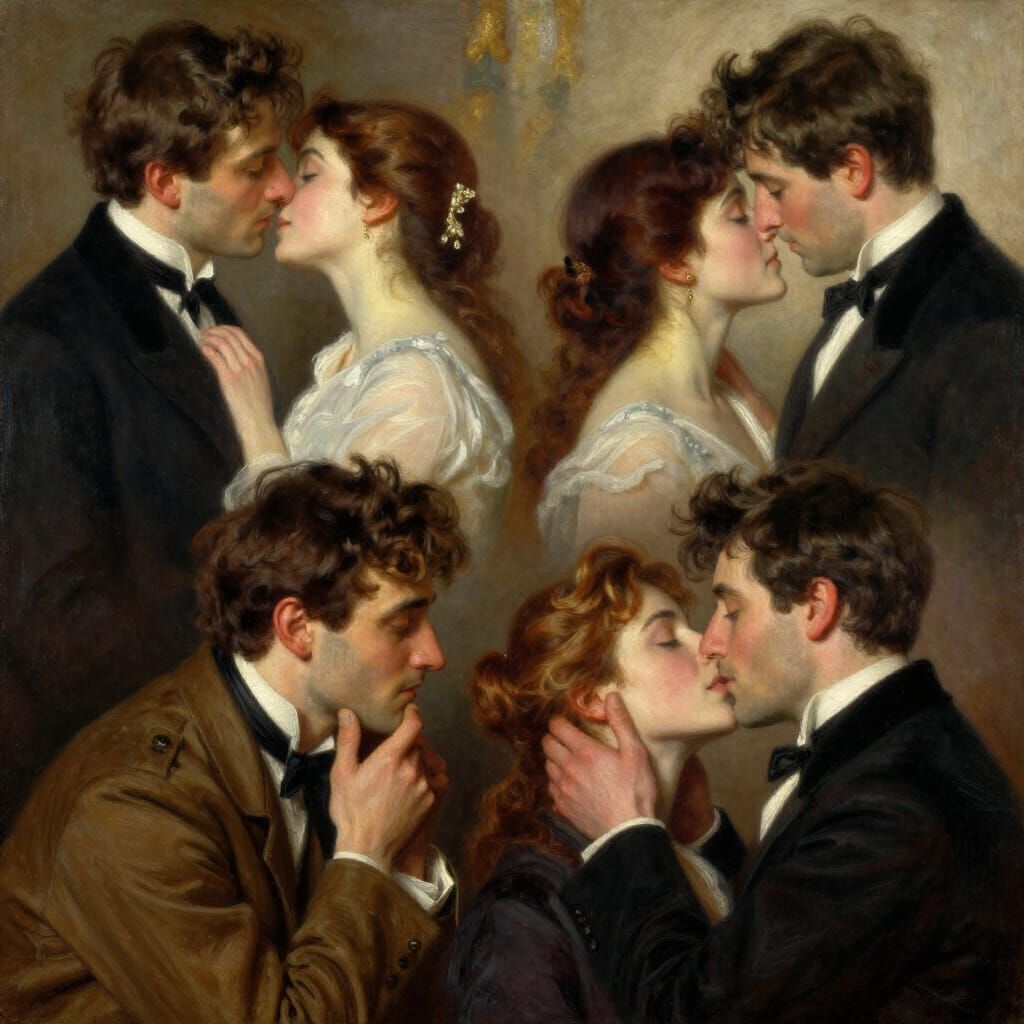 Timeless Romance: Men Expressing Love in Classic Oil Paintin...