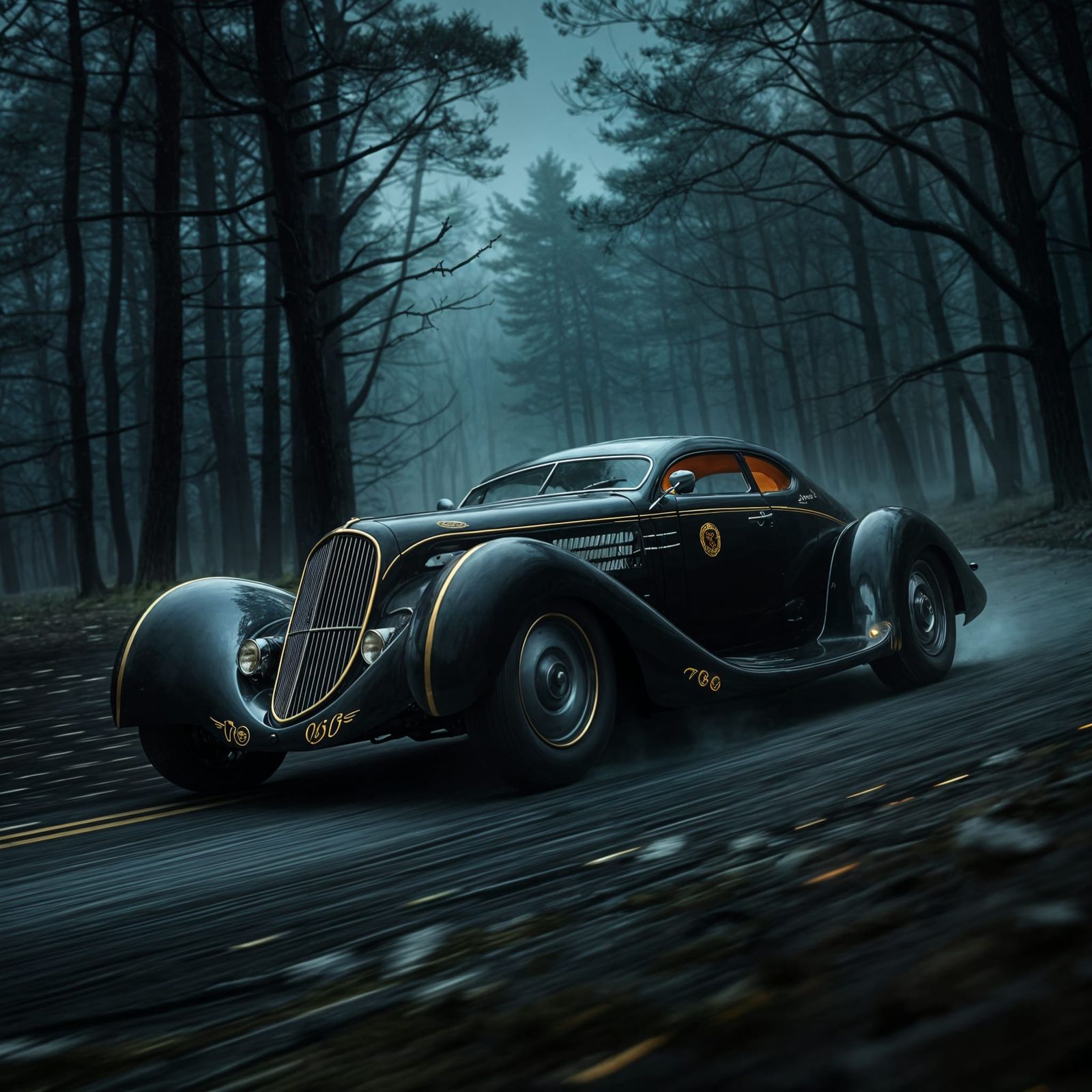 Custom 1930s Coupe in Dystopian Futuristic Style
