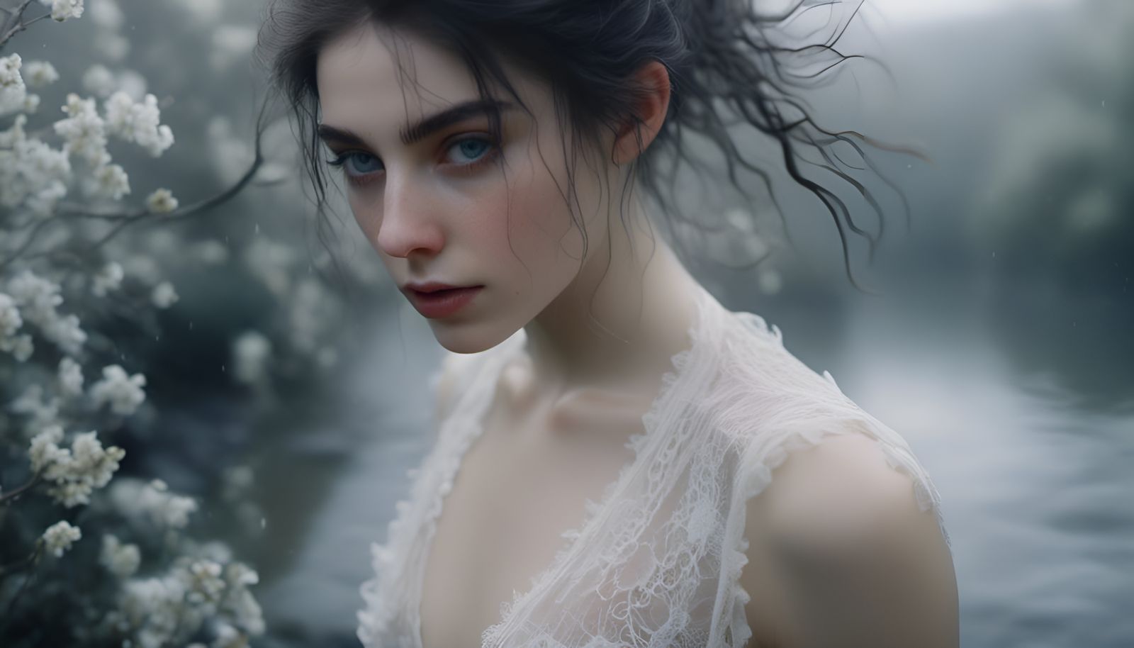 Ethereal Portrait of a Woman in Dreamy Photorealism