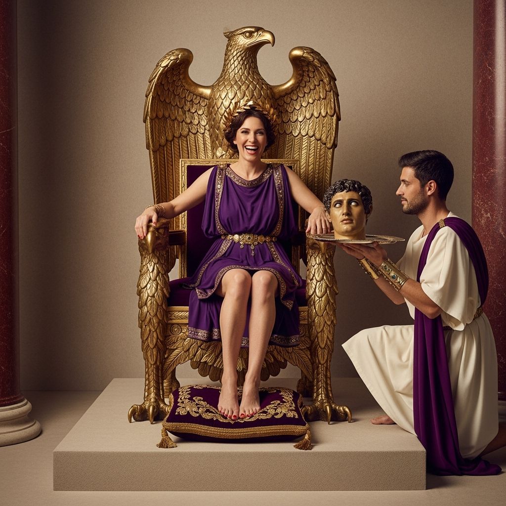 Roman Empress on Eagle Throne, Lavish Photography