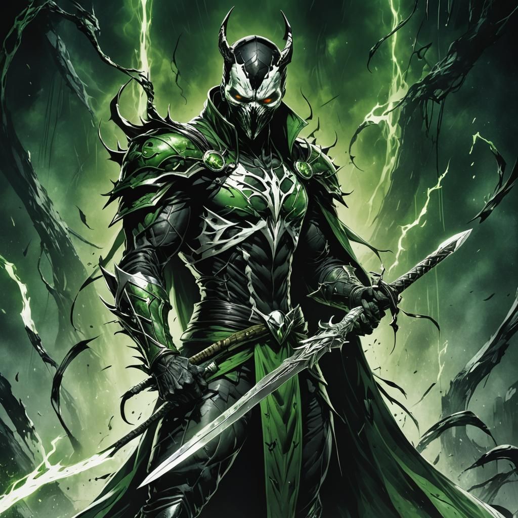 Warrior with Sword and Emerald Energy