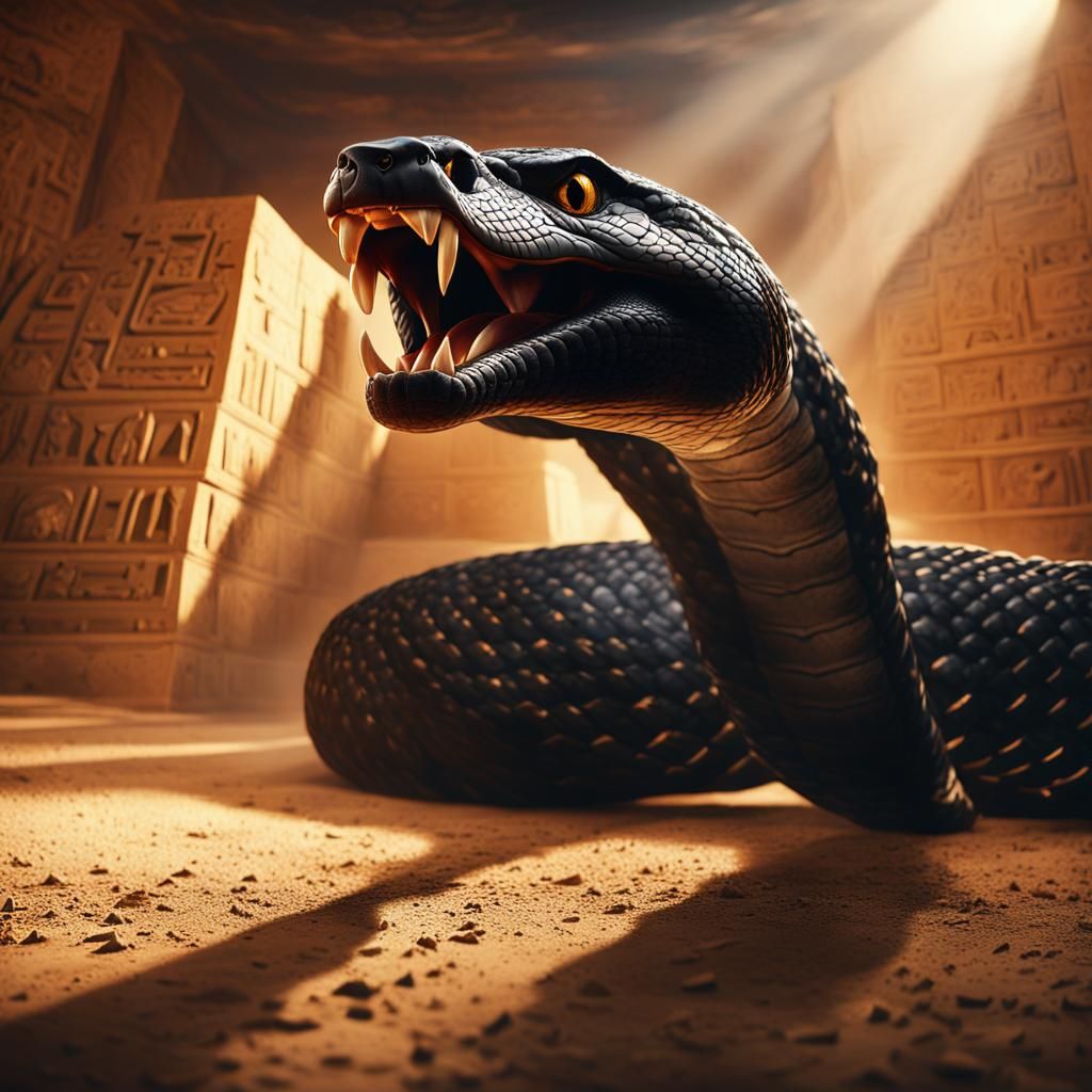 Egyptian Cobra Statue Unveiled in Pyramid Temple
