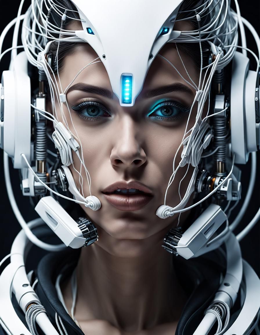 Cyberpunk Woman with Biomechanical Mask