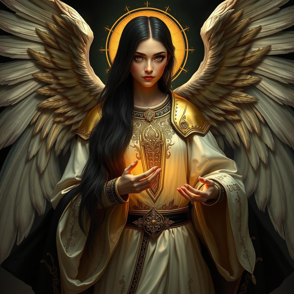 Archangel Jophiel in Elegant, Winged Regalia