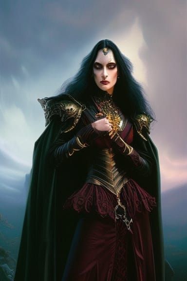 Count Dracula Portrait in Gothic Horror Style