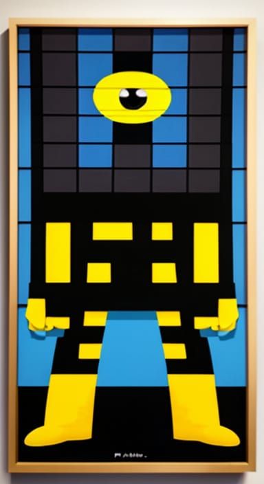 Vibrant Bart Simpson Minion in Geometric Art Style
