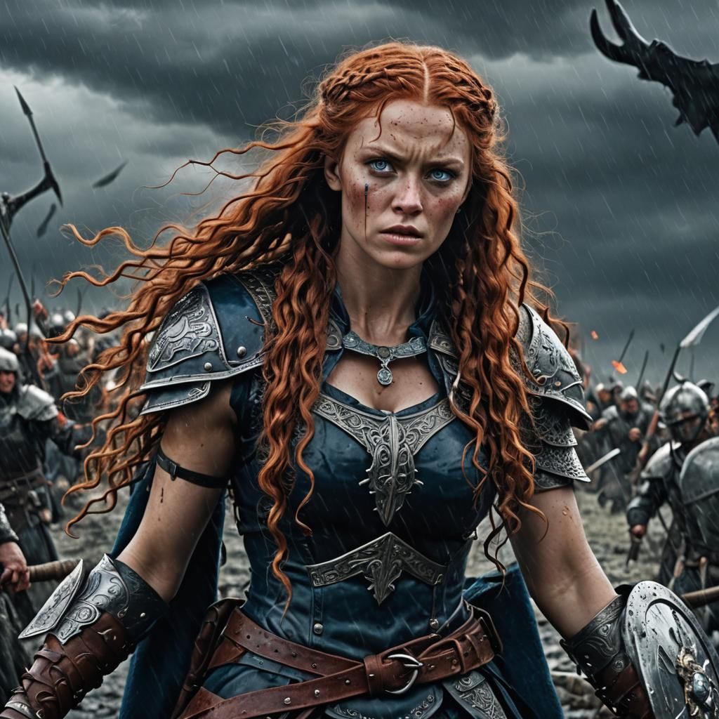 Brynhildr Valkyrie in Hyperrealistic Oil Painting