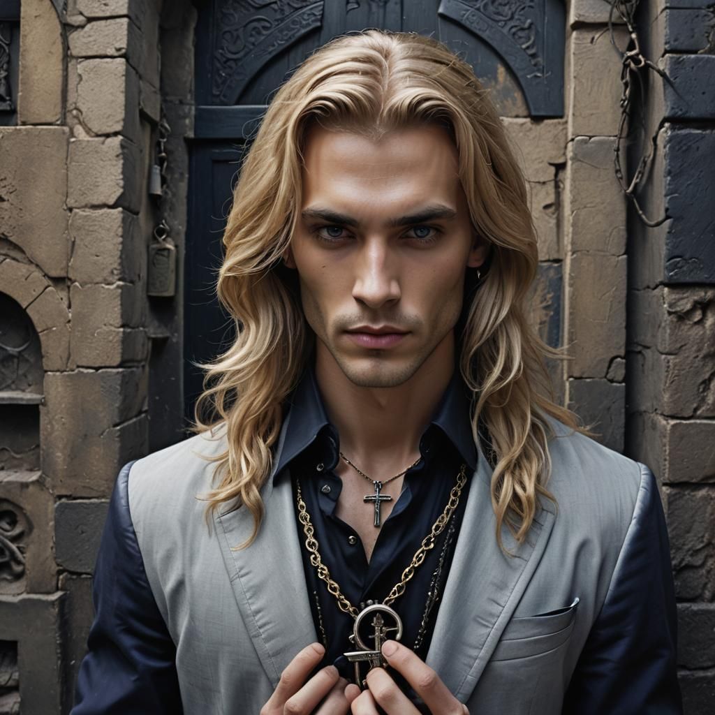 Mystical Portrait of a Young Man in Gothic Style