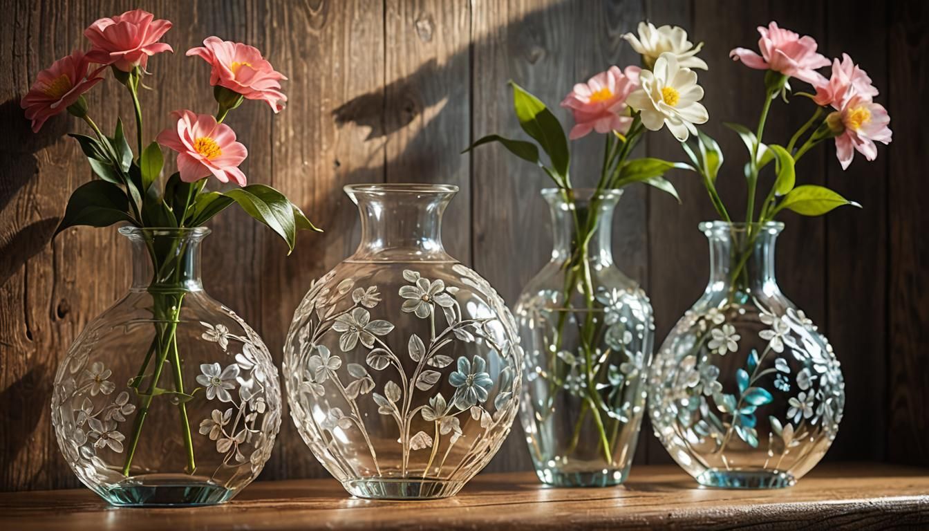 Delicate Glass Vases Still Life Photography