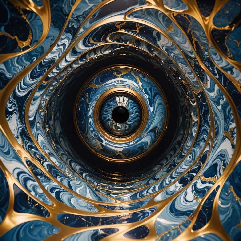 Mesmerizing Eye Tunnel in Blue and Gold