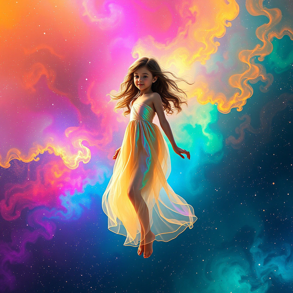 Girl in Infinite Space: A Cosmic Artscape