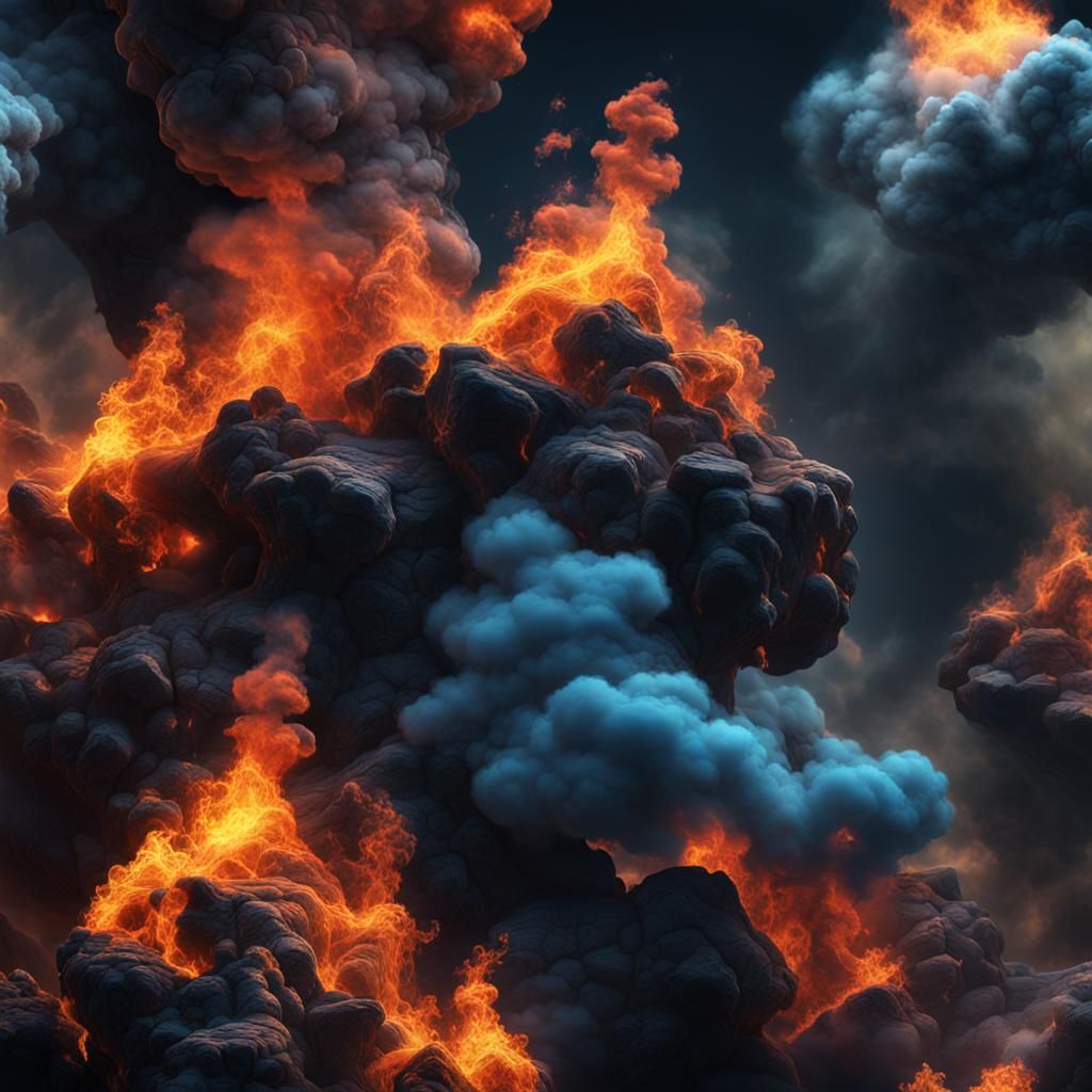 Fantastical Smoke Art in Detailed Digital Painting