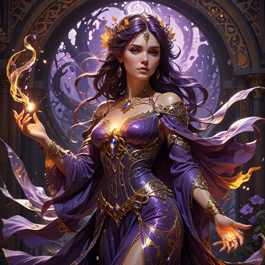 Enchantress Casting Spell in Volumetric Light