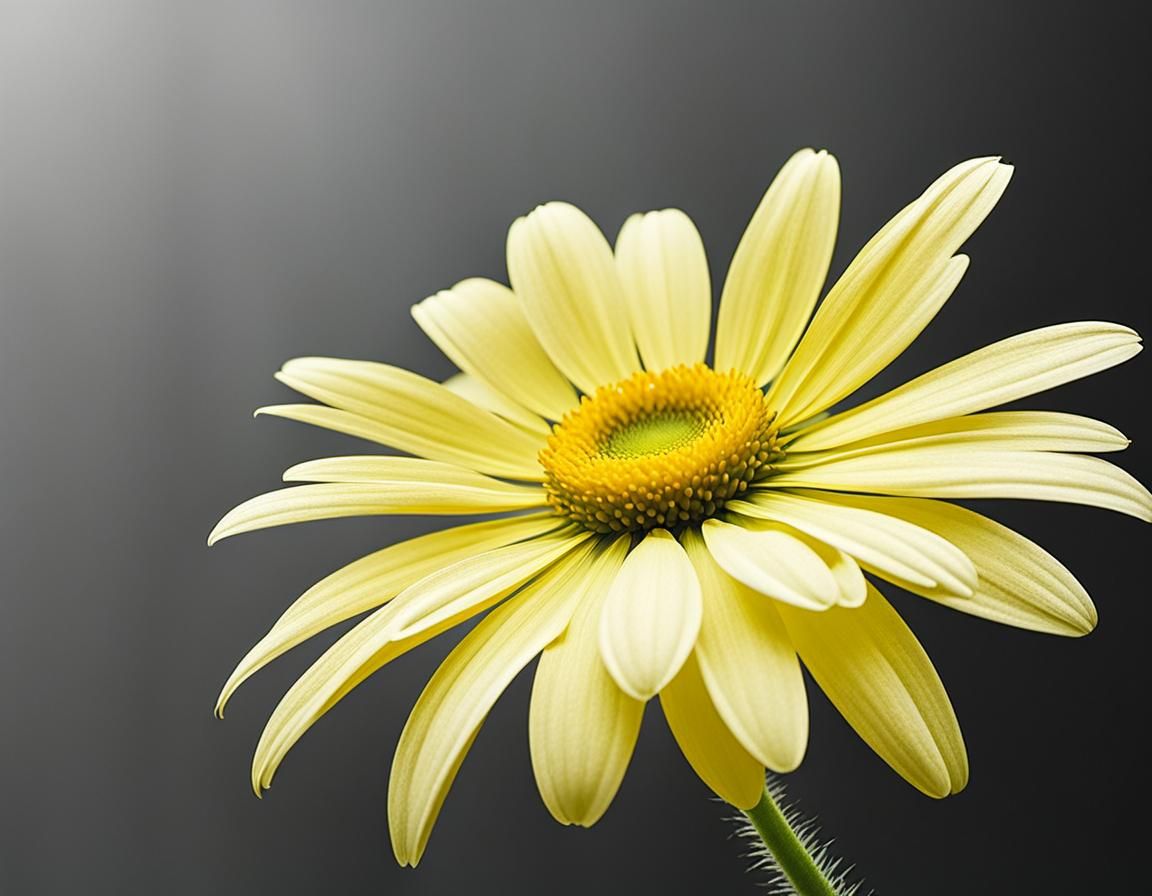 Monochromatic Yellow Daisy Art in Gris Grimly Style