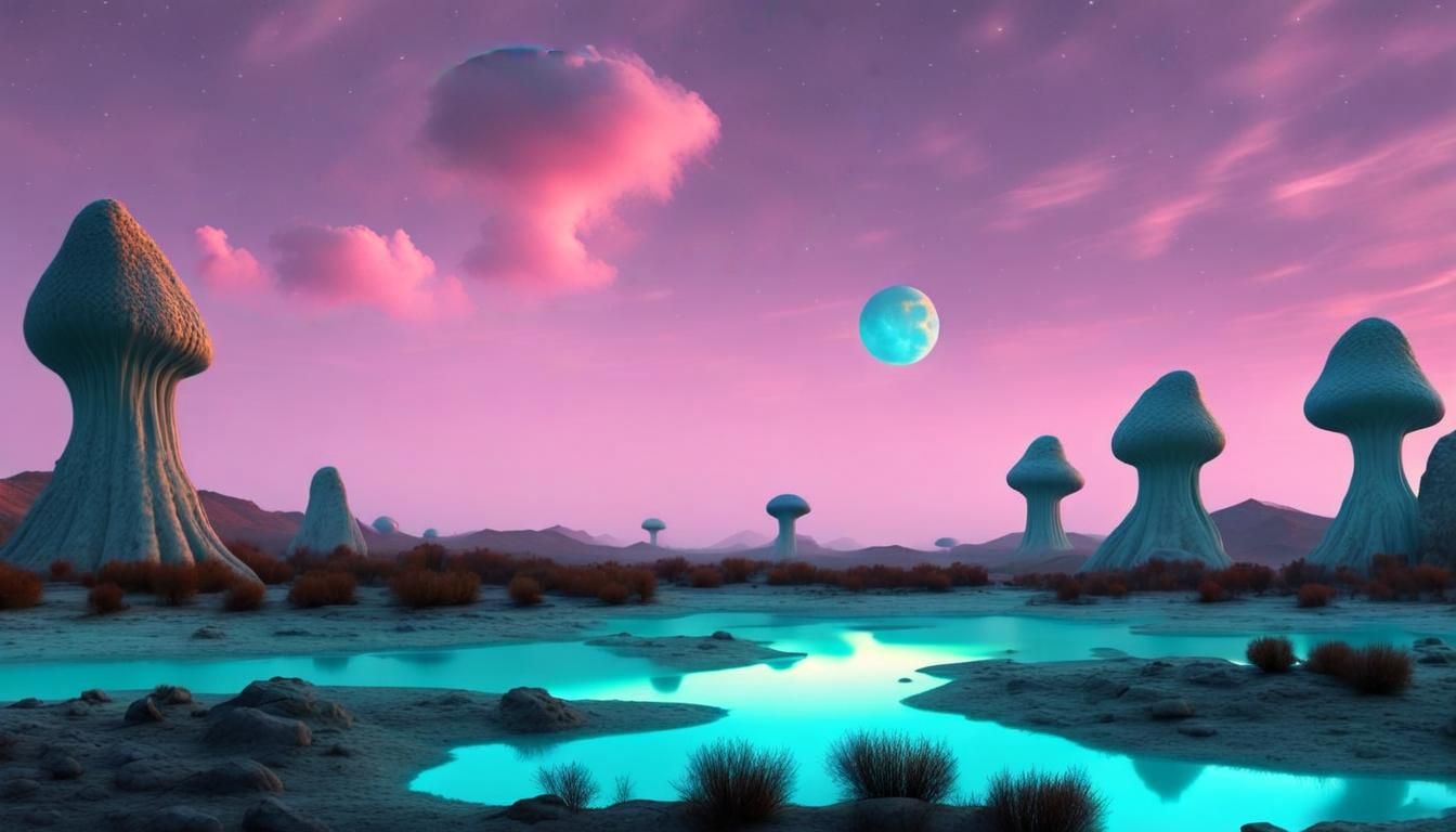 Misty Pink Clouds Dreamy Ethereal Scene