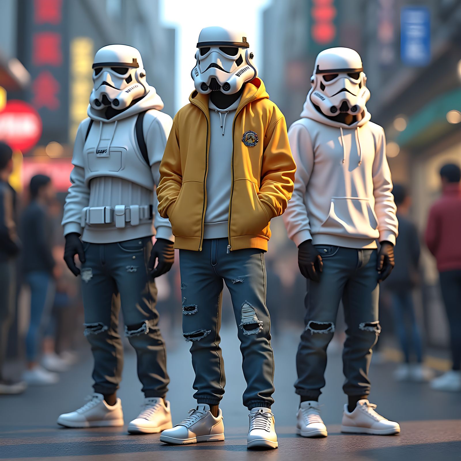 Stormtroopers in Streetwear: 3D Anime Art