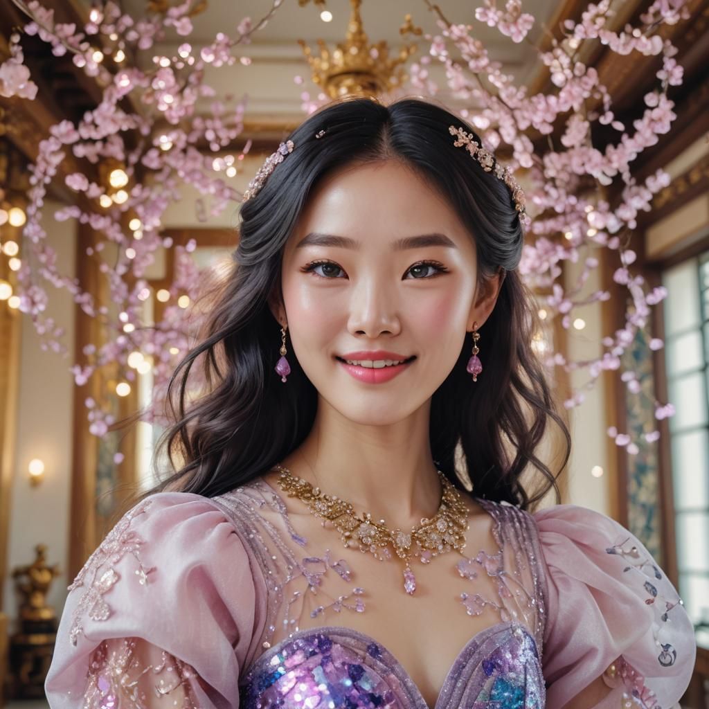 Korean Girl Portrait in Korea Palace, Digital Art