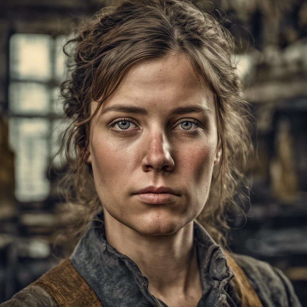 1885 German Factory Worker Portrait in HDR