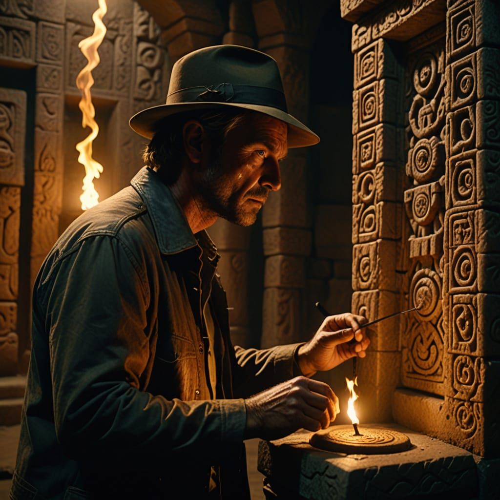 Ancient Temple Interior in Cinematic Style