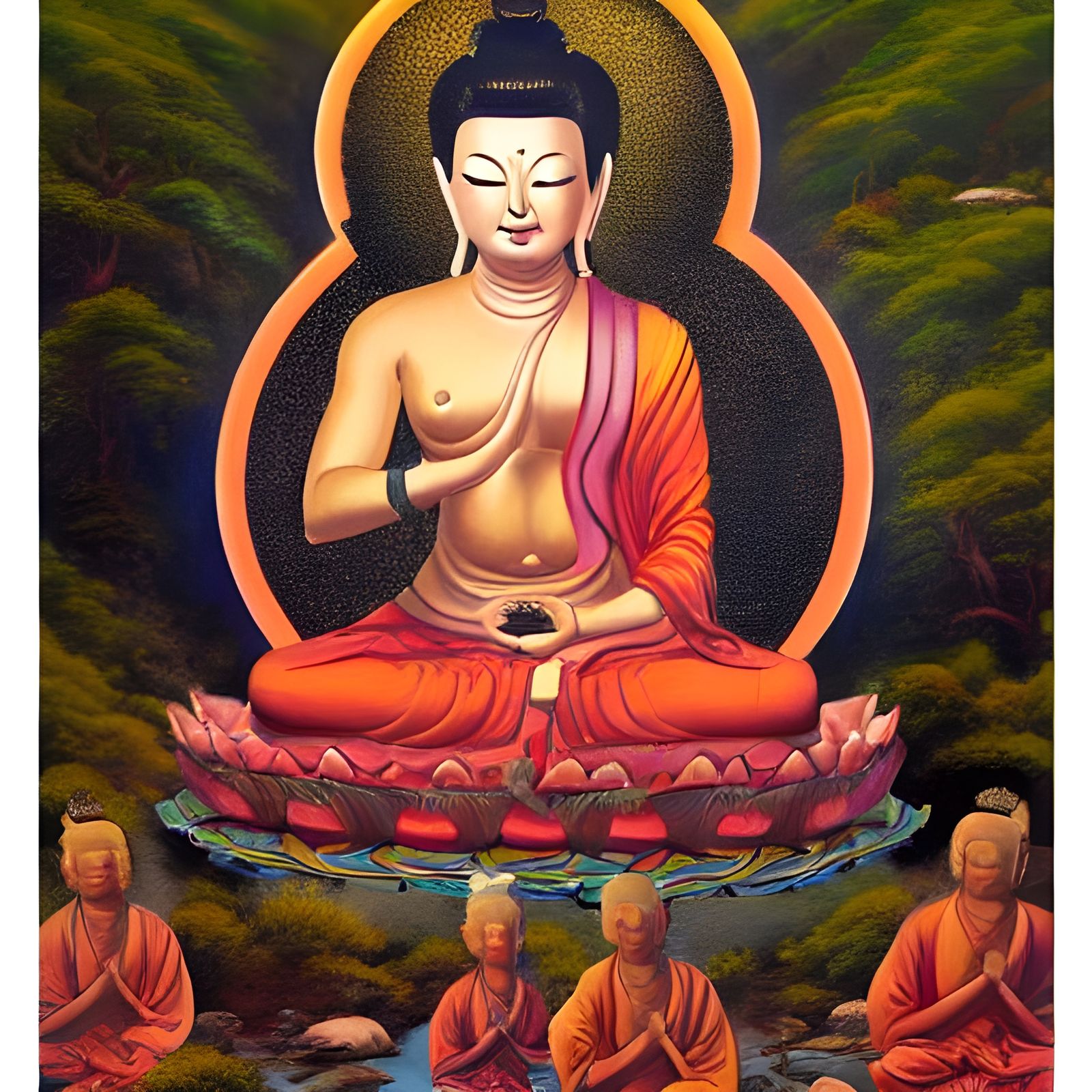 Bodhisattva Six Paramitas in Oil Painting Style