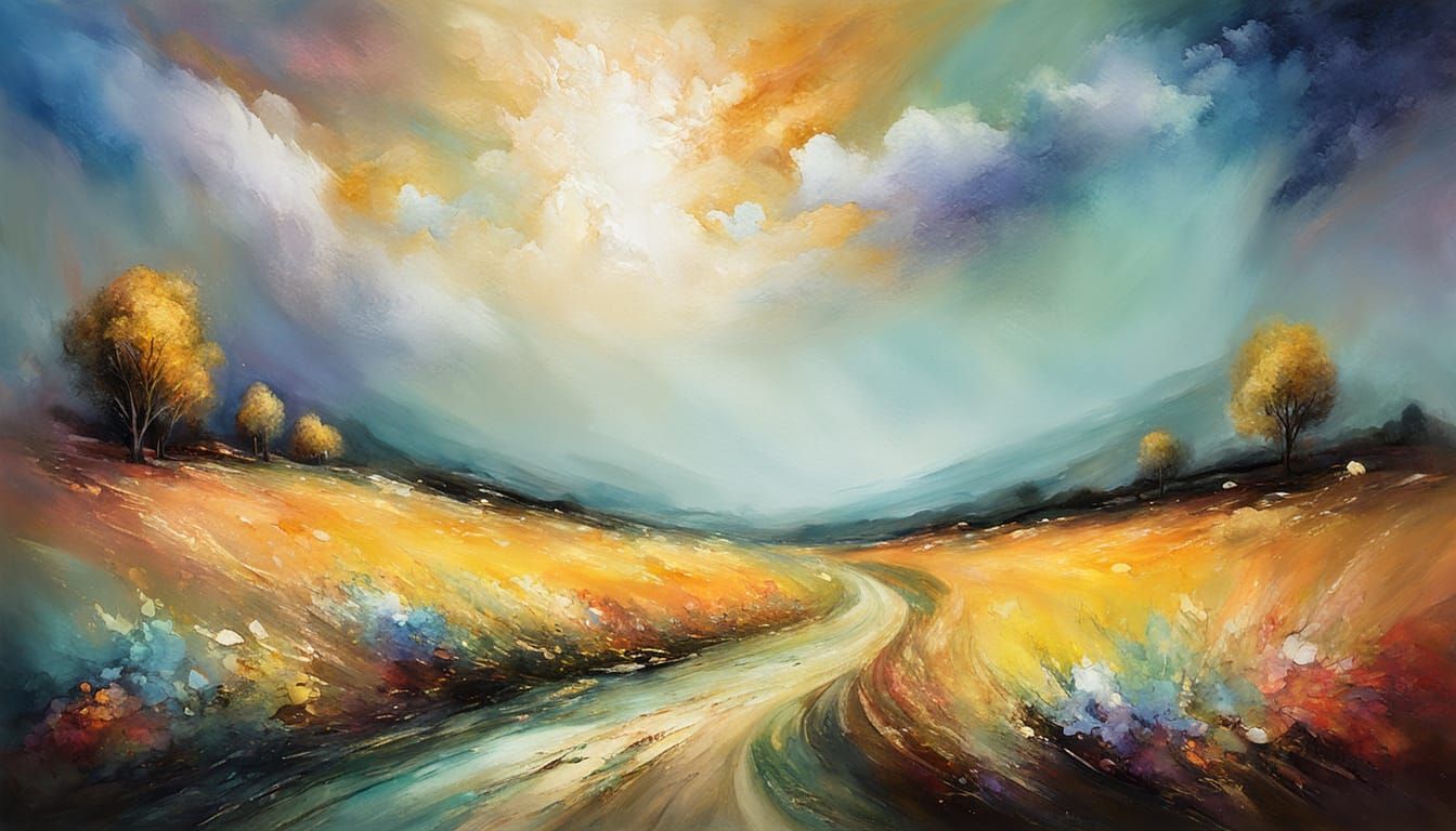 Shimmering Emotional Landscape in Impressionist Surrealism