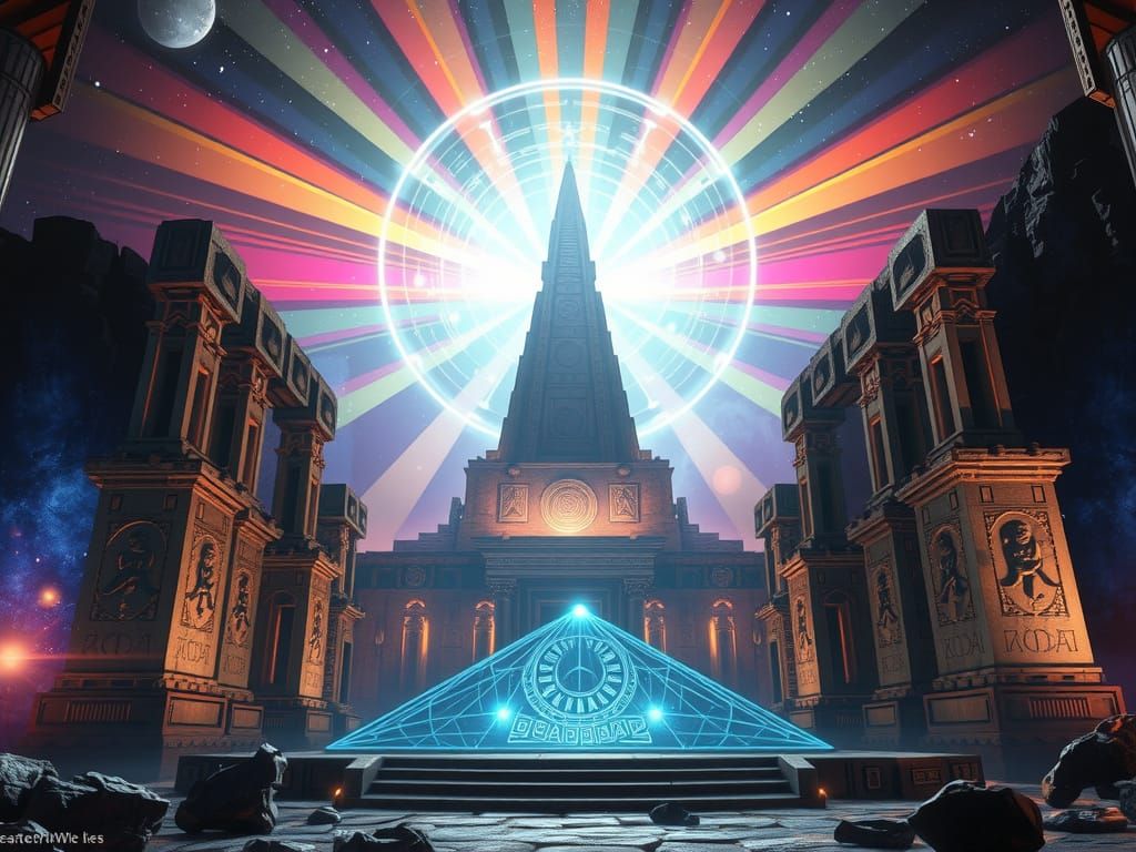 Lost Atlantean City with Cosmic Energy and Holographic Inter...