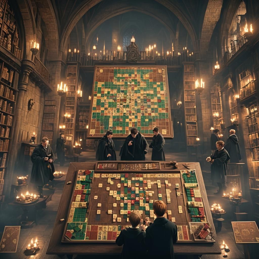 Harry Potter and Draco Malfoy Scrabble Game in 3D