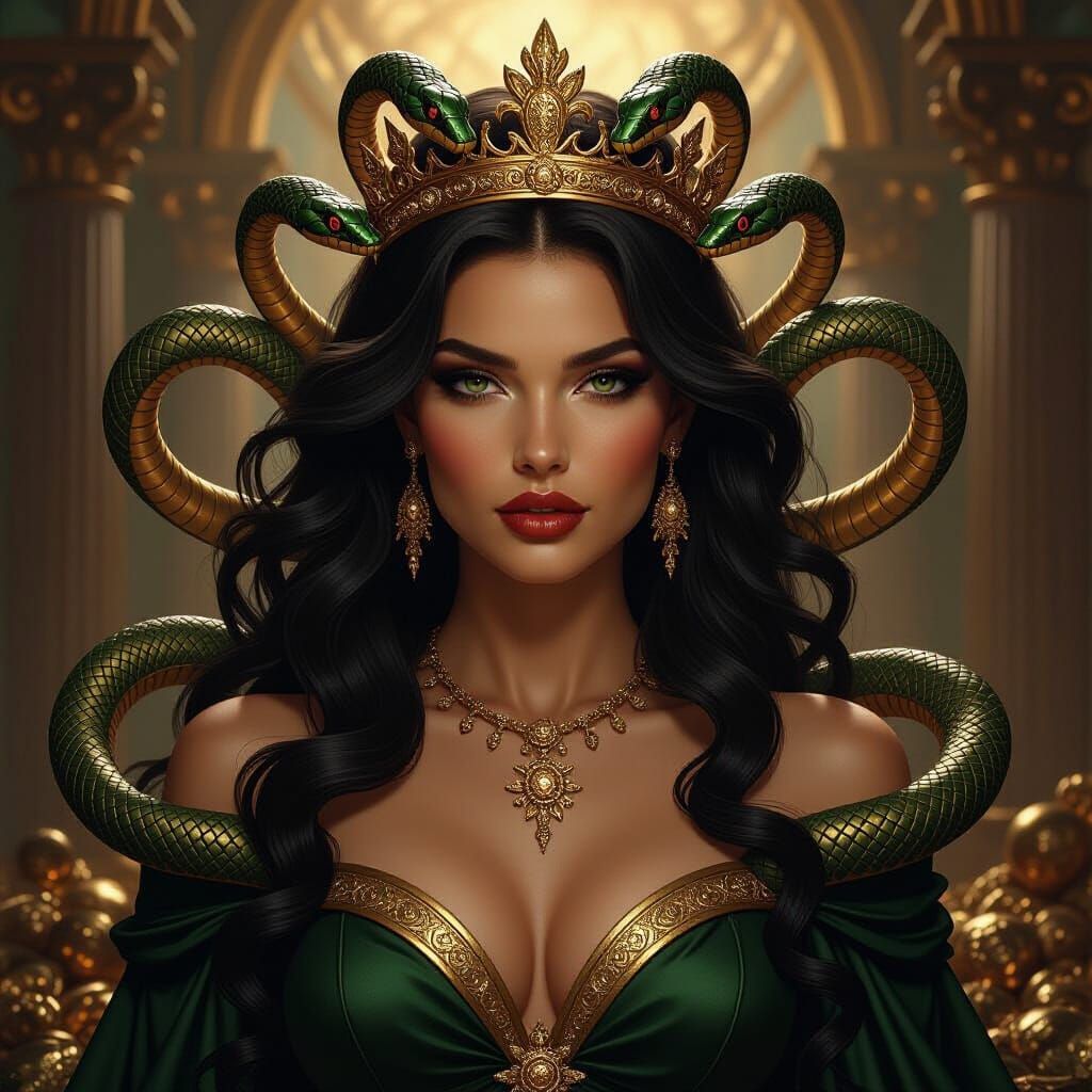 Regal Serpent Queen of Gold, Medusa and Midas Fusion