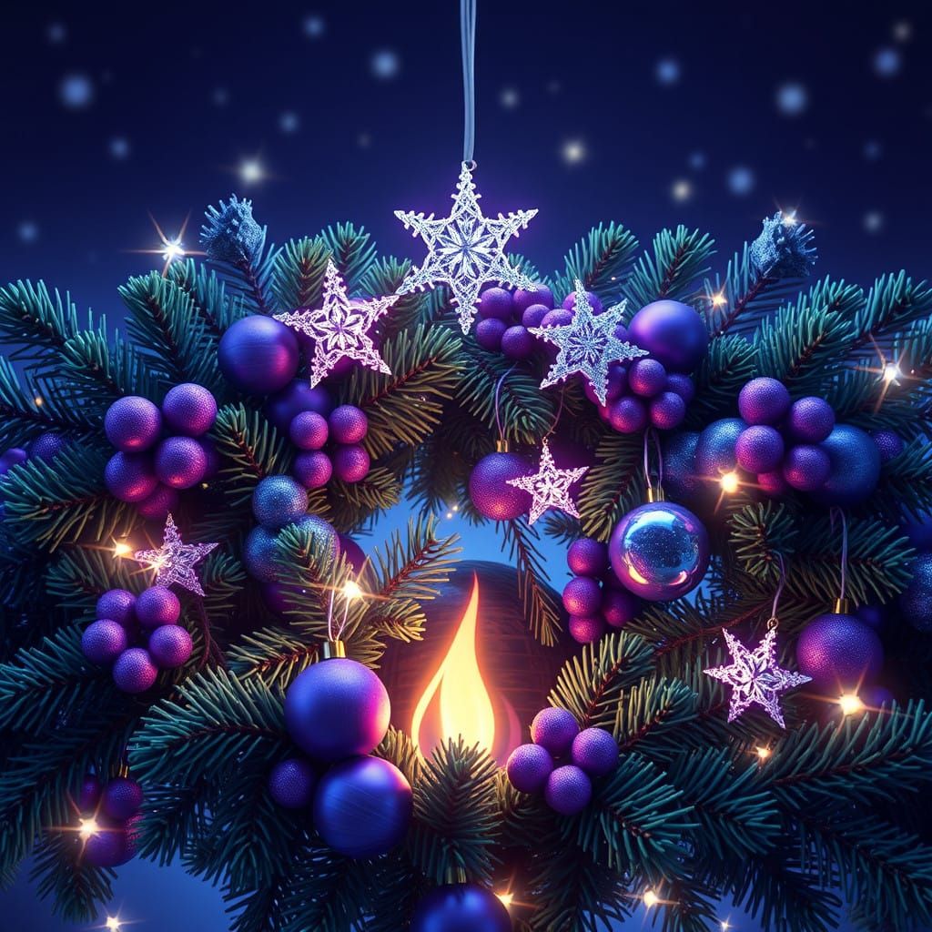 Vibrant Holiday Ornament in Pastel Hues with Glittering Star...