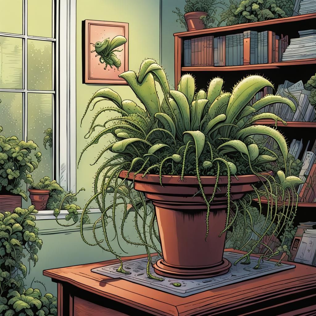 Venus Flytrap Ready to Strike, Comic Book Art