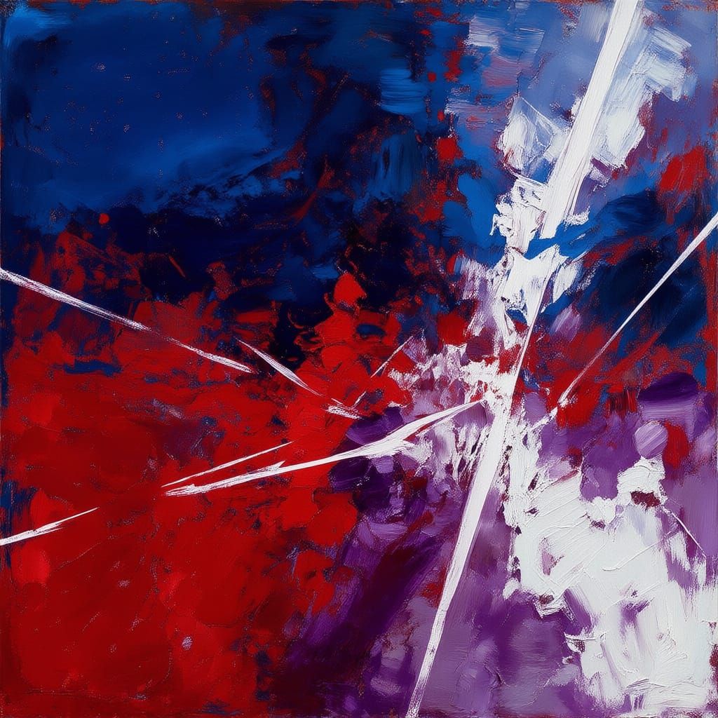 Abstract Acrylic Painting of Emotion and Heart