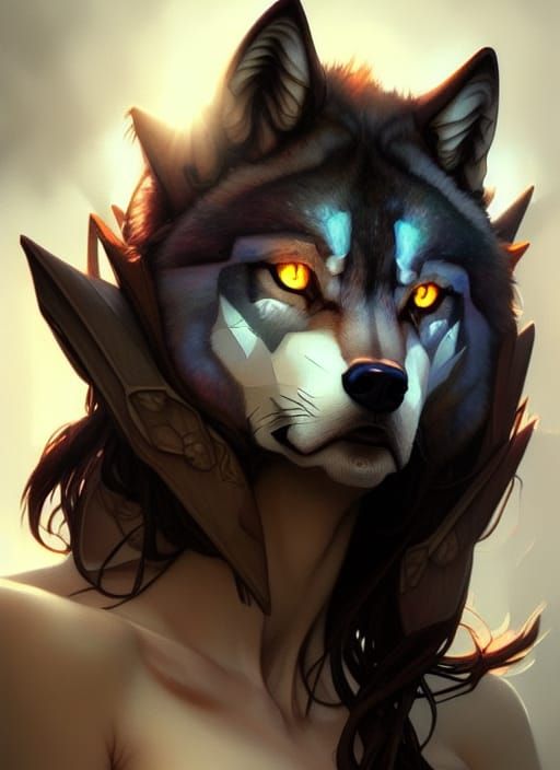 Wolf Woman Portrait with Dynamic Lighting