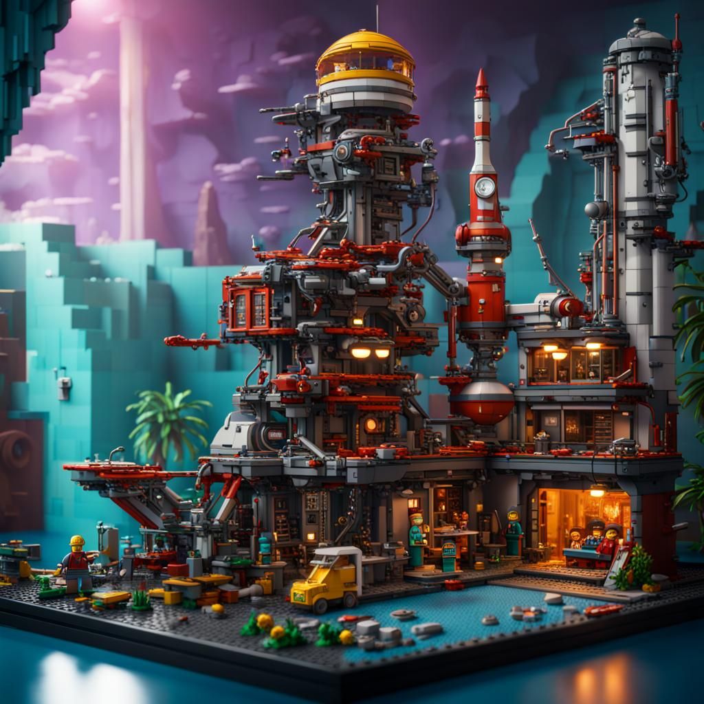 Futurama Diorama in Lego and Meccano