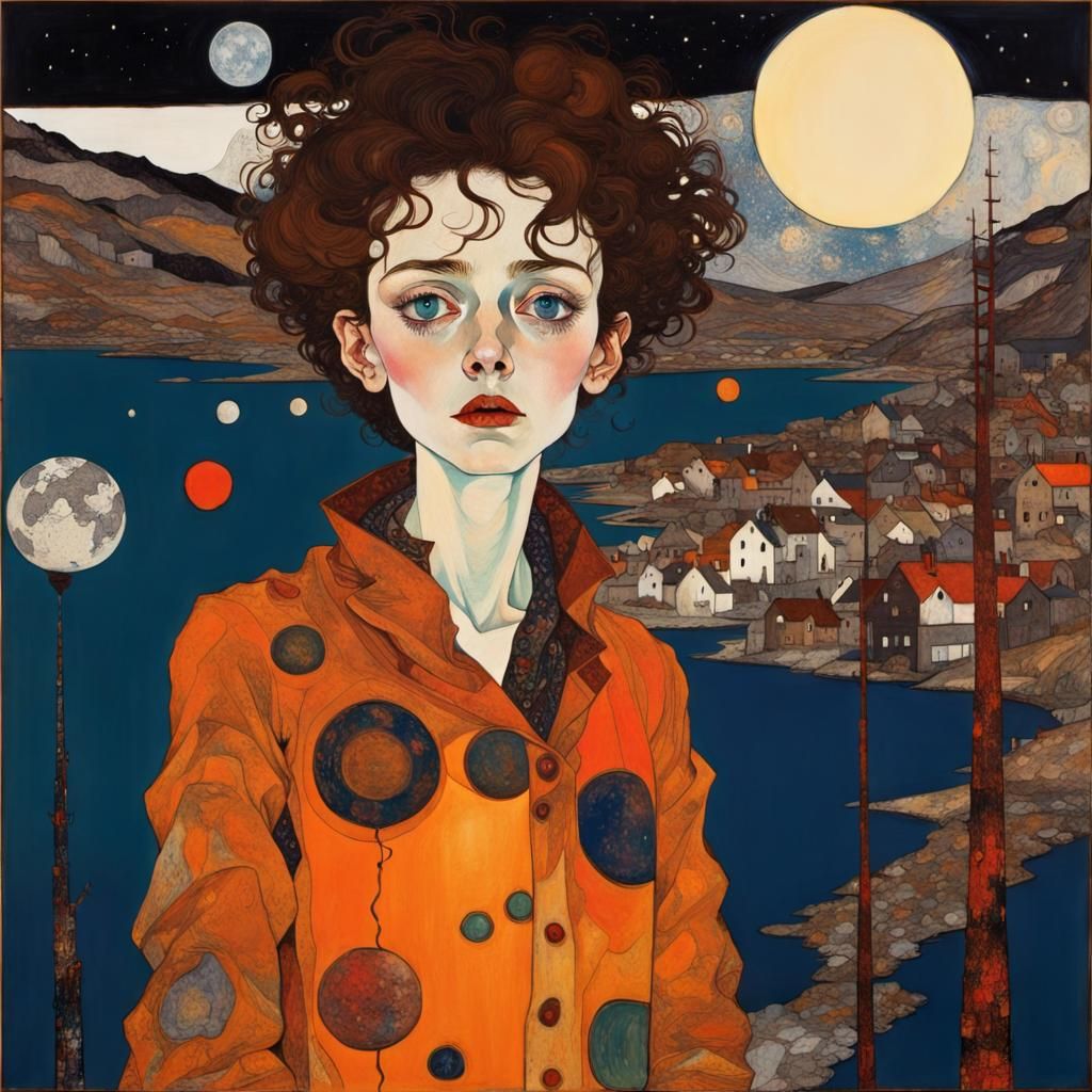 Surreal Night Sun: Expressionist Digital Art