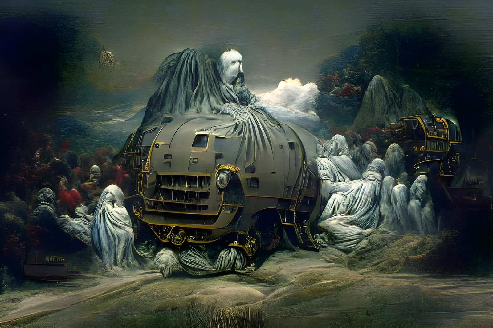 Locomotive in the Style of Gustave Doré